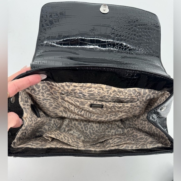 Guess Embossed Bay View Satchel Top Handle Croc Purse - Picture 10 of 15